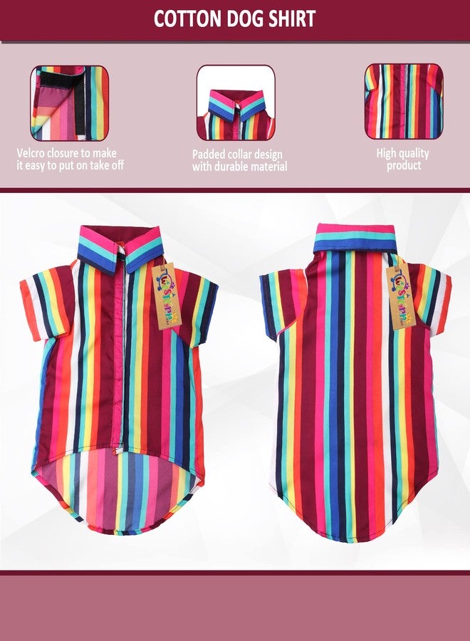 Western Era Super Soft Trendy Printed Shirt, Ultra Comfort Dog Apparel, Cotton Printed Breathable Basic Vest Dog Shirt, Lightweight Thin Shirt For Your Furies (XXLarge - 28inch)(Colorful Stripe Print) - Image 3